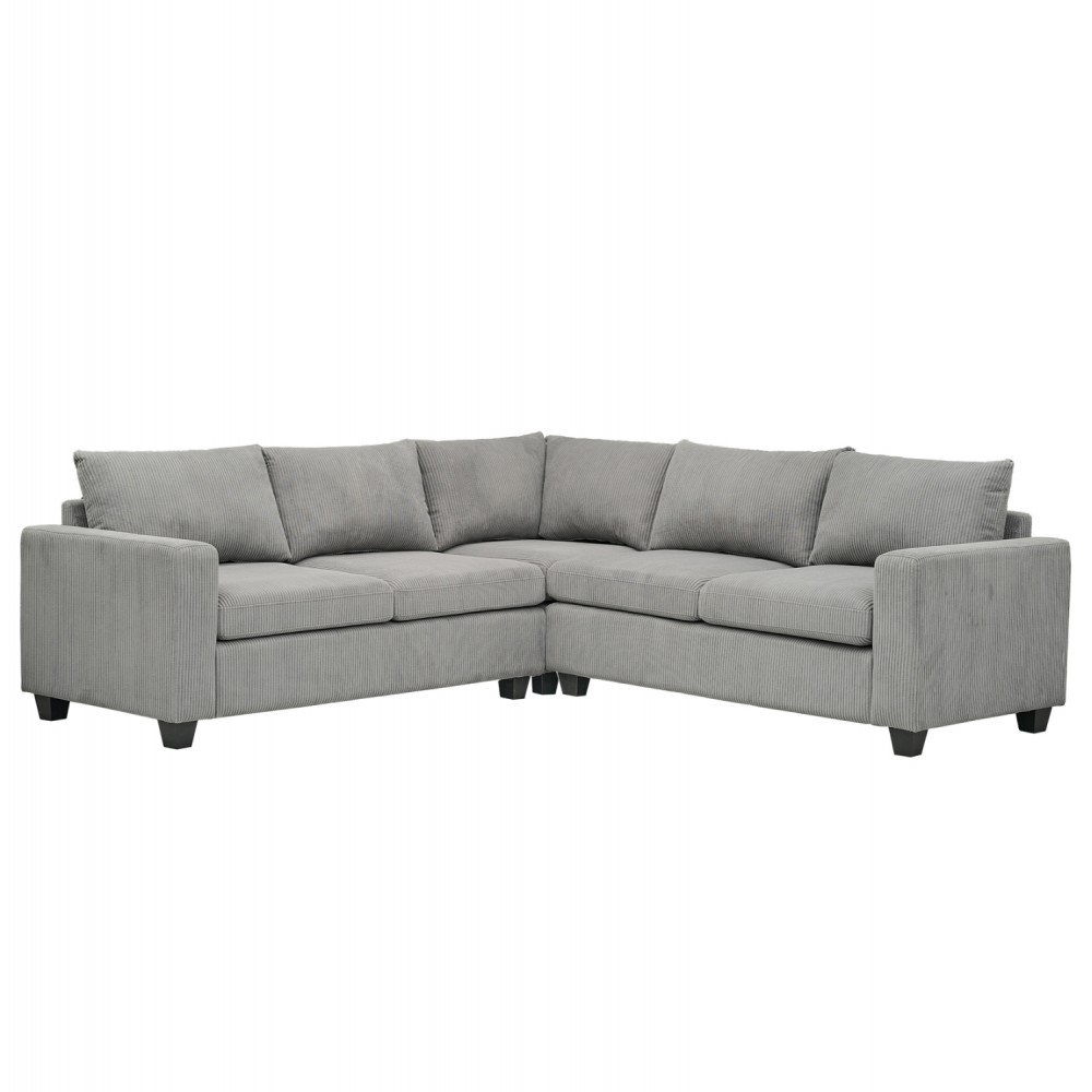 ΓΩΝΙΑΚΟΣ ΚΑΝΑΠΕΣ CALDER HM3286.01 ΓΚΡΙ ΥΦΑΣΜΑ 254x254x90x91Υεκ.