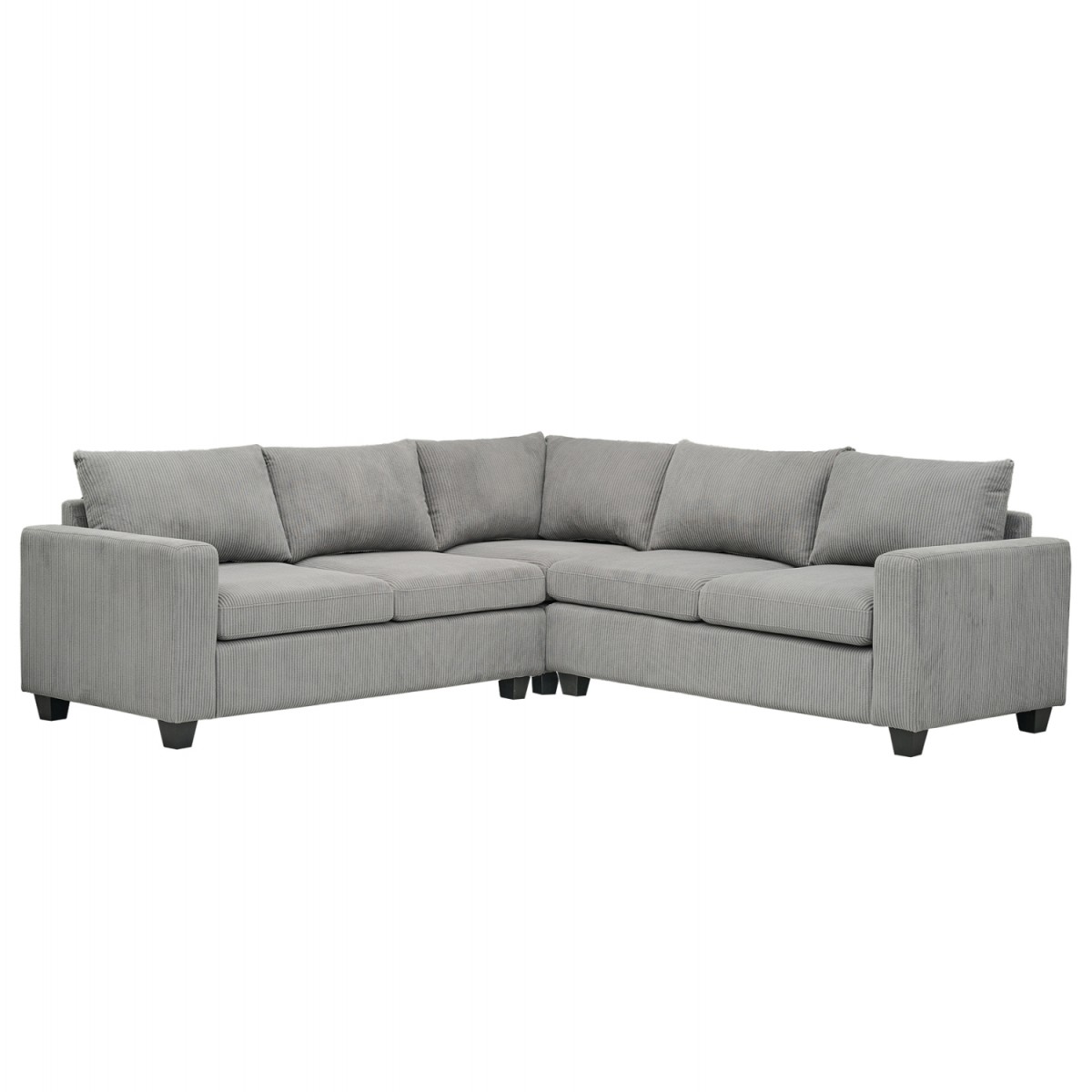 ΓΩΝΙΑΚΟΣ ΚΑΝΑΠΕΣ CALDER HM3286.01 ΓΚΡΙ ΥΦΑΣΜΑ 254x254x90x91Υεκ.