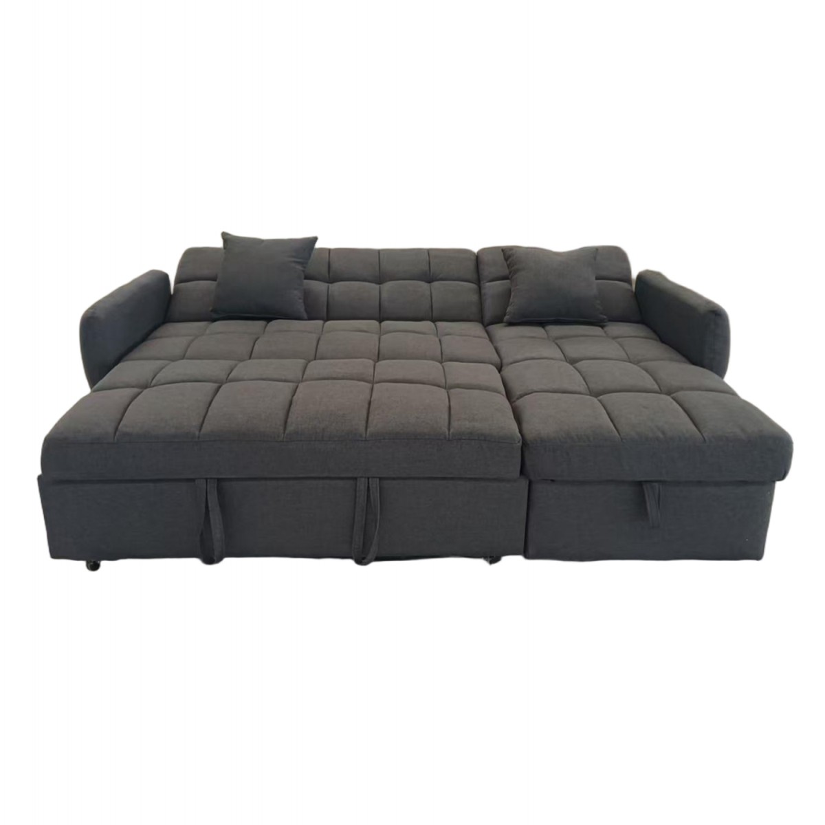 ΓΩΝΙΑΚΟΣ ΚΑΝΑΠΕΣ-ΚΡΕΒΑΤΙ ΑΝΑΣΤΡΕΨΙΜΟΣ NEZU HM3294.01 ΓΚΡΙ ΥΦΑΣΜΑ 213x145x83Υεκ.