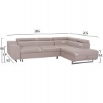 ΓΩΝΙΑΚΟΣ ΚΑΝΑΠΕΣ-ΚΡΕΒΑΤΙ ΜΕ ΑΠΟΘ.ΧΩΡΟ ENCORE HM3301.03R ΜΠΕΖ ΥΦΑΣΜΑ 285x205x90Υεκ.