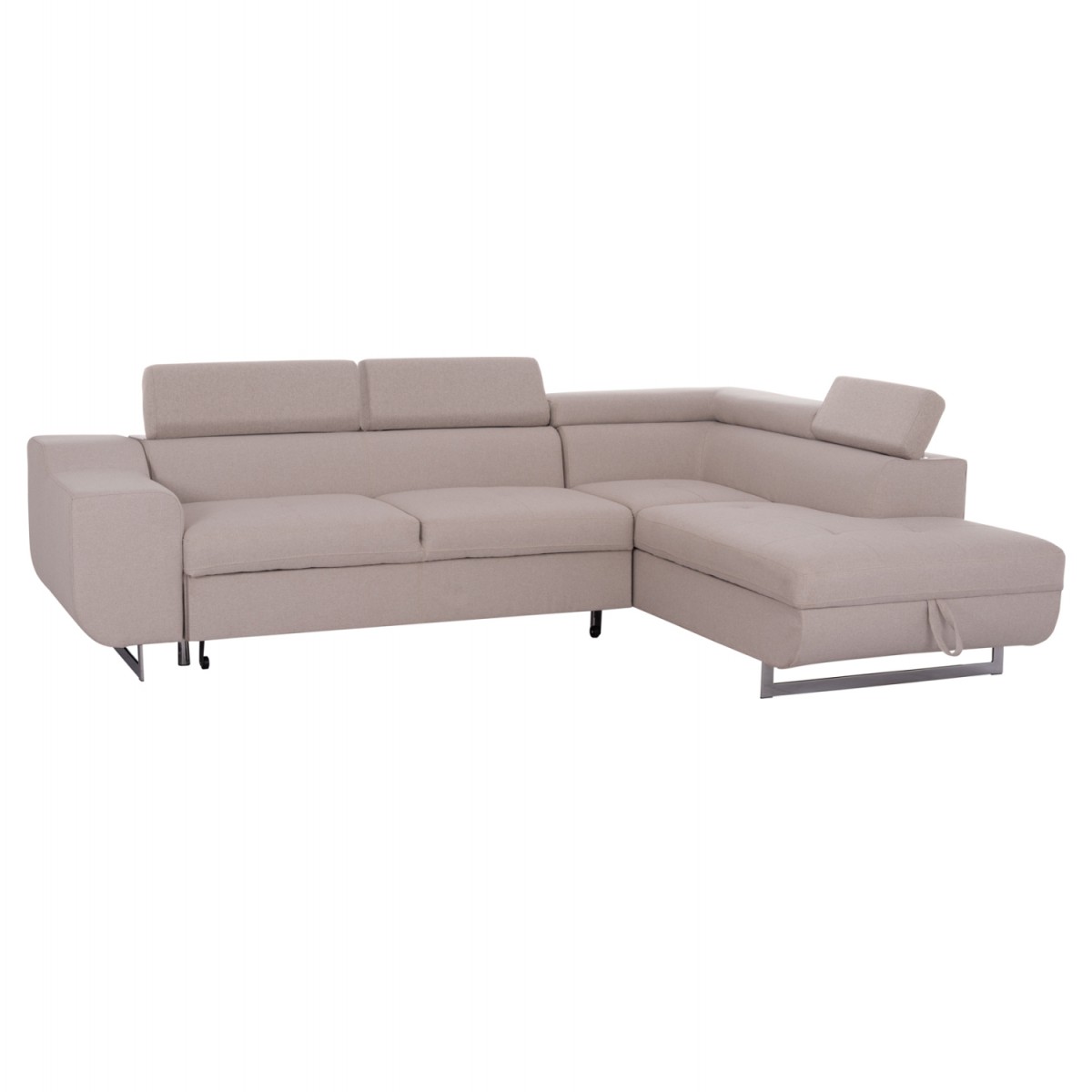 ΓΩΝΙΑΚΟΣ ΚΑΝΑΠΕΣ-ΚΡΕΒΑΤΙ ΜΕ ΑΠΟΘ.ΧΩΡΟ ENCORE HM3301.03R ΜΠΕΖ ΥΦΑΣΜΑ 285x205x90Υεκ.