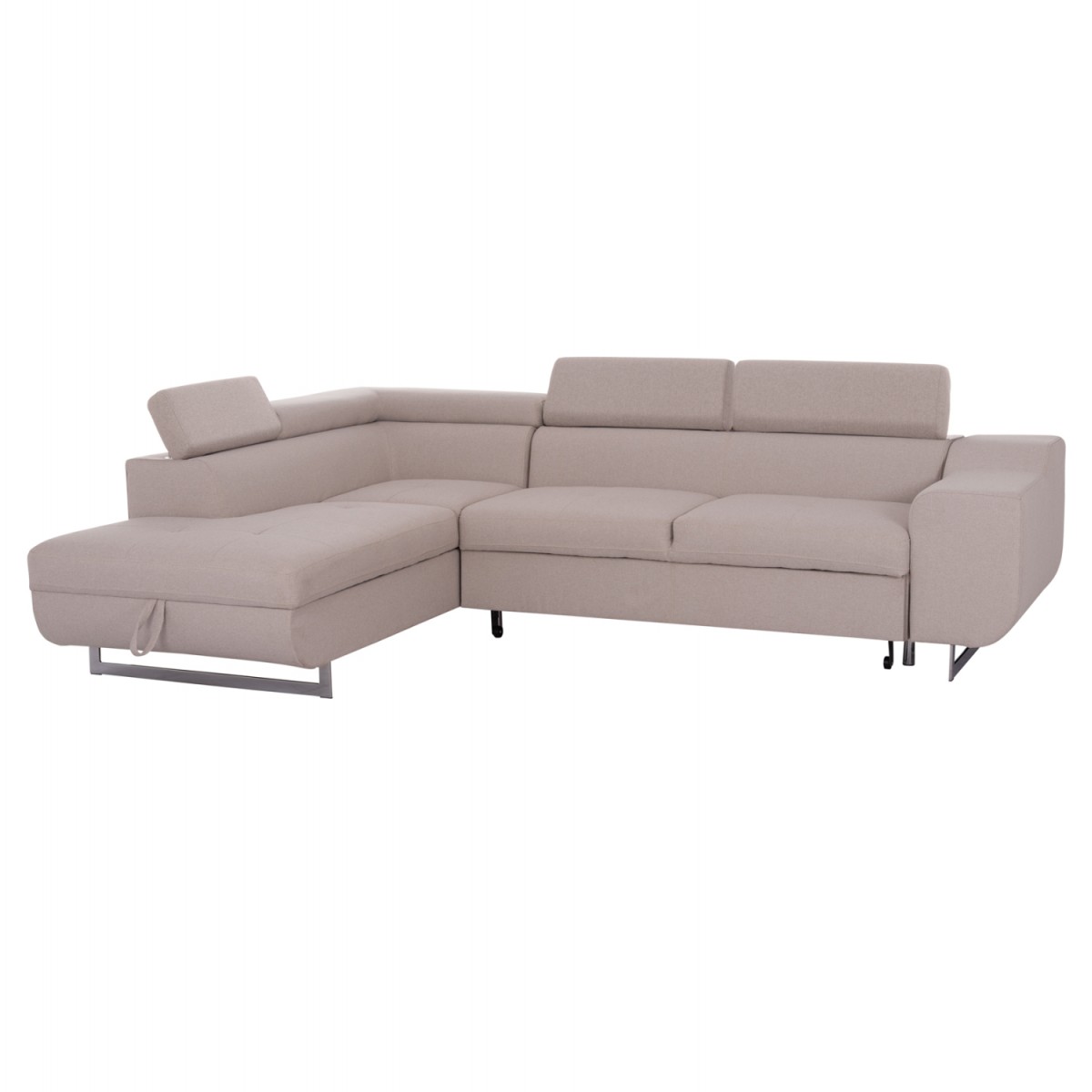 ΓΩΝΙΑΚΟΣ ΚΑΝΑΠΕΣ-ΚΡΕΒΑΤΙ ΜΕ ΑΠΟΘ.ΧΩΡΟ ENCORE HM3301.03L ΜΠΕΖ ΥΦΑΣΜΑ 285x205x90Υεκ.