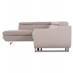 ΓΩΝΙΑΚΟΣ ΚΑΝΑΠΕΣ-ΚΡΕΒΑΤΙ ΜΕ ΑΠΟΘ.ΧΩΡΟ ENCORE HM3301.03L ΜΠΕΖ ΥΦΑΣΜΑ 285x205x90Υεκ.