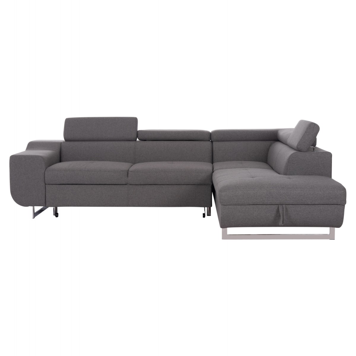 ΓΩΝΙΑΚΟΣ ΚΑΝΑΠΕΣ-ΚΡΕΒΑΤΙ ΜΕ ΑΠΟΘ.ΧΩΡΟ ENCORE HM3301.01R ΓΚΡΙ ΥΦΑΣΜΑ 285x205x90Υεκ.