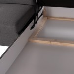 ΓΩΝΙΑΚΟΣ ΚΑΝΑΠΕΣ-ΚΡΕΒΑΤΙ ΜΕ ΑΠΟΘ.ΧΩΡΟ ENCORE HM3301.01R ΓΚΡΙ ΥΦΑΣΜΑ 285x205x90Υεκ.