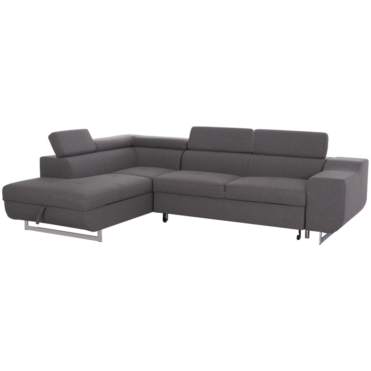 ΓΩΝΙΑΚΟΣ ΚΑΝΑΠΕΣ-ΚΡΕΒΑΤΙ ΜΕ ΑΠΟΘ.ΧΩΡΟ ENCORE HM3301.01L ΓΚΡΙ ΥΦΑΣΜΑ 285x205x90Υεκ.