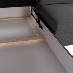 ΓΩΝΙΑΚΟΣ ΚΑΝΑΠΕΣ-ΚΡΕΒΑΤΙ ΜΕ ΑΠΟΘ.ΧΩΡΟ ENCORE HM3301.01L ΓΚΡΙ ΥΦΑΣΜΑ 285x205x90Υεκ.