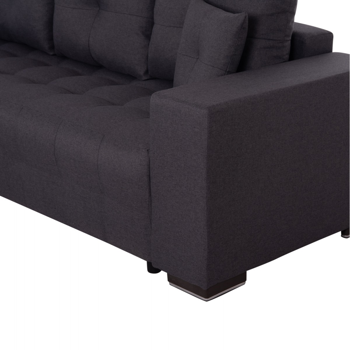 ΓΩΝΙΑΚΟΣ ΚΑΝΑΠΕΣ-ΚΡΕΒΑΤΙ ΜΕ ΑΠΟΘ.ΧΩΡΟ TRENDSTON HM3302.01L ΓΚΡΙ ΥΦΑΣΜΑ 298x177x95Υεκ