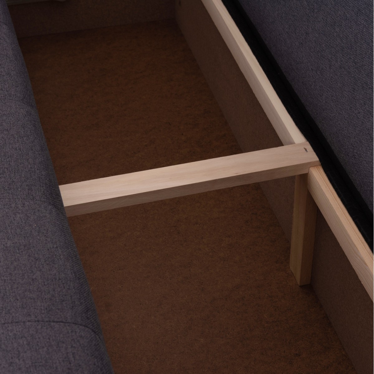 ΓΩΝΙΑΚΟΣ ΚΑΝΑΠΕΣ-ΚΡΕΒΑΤΙ ΜΕ ΑΠΟΘ.ΧΩΡΟ TRENDSTON HM3302.01L ΓΚΡΙ ΥΦΑΣΜΑ 298x177x95Υεκ