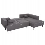 ΓΩΝΙΑΚΟΣ ΚΑΝΑΠΕΣ-ΚΡΕΒΑΤΙ ΜΕ ΑΠΟΘ.ΧΩΡΟ SAFFIRA HM3303.01R ΓΚΡΙ ΥΦΑΣΜΑ 270x195x100Υεκ.