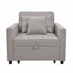 ΠΟΛΥΘΡΟΝΑ-ΚΡΕΒΑΤΙ MERO HM3306.03 ΜΠΕΖ ΥΦΑΣΜΑ 100x90x83Υεκ.