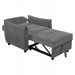 ΠΟΛΥΘΡΟΝΑ-ΚΡΕΒΑΤΙ ORYN HM3307.01 ΓΚΡΙ ΥΦΑΣΜΑ 85x88x78Υεκ.