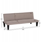 ΚΑΝΑΠΕΣ ΚΡΕΒΑΤΙ 3-ΘΕΣΙΟΣ KORO HM3304.04 ΜΠΕΖ PU ΔΕΡΜΑ 165x75x64Υεκ