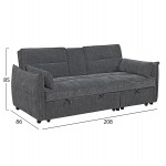 ΚΑΝΑΠΕΣ ΚΡΕΒΑΤΙ (ΓΩΝΙΑ) ΠΟΛΥΜΟΡΦΙΚΟΣ 3-ΘΕΣΙΟΣ VELAR HM3305.01 ΓΚΡΙ ΥΦΑΣΜΑ 208x86x85Υεκ.