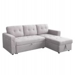 ΓΩΝΙΑΚΟΣ ΚΑΝΑΠΕΣ-ΚΡΕΒΑΤΙ ΑΝΑΣΤΡΕΨΙΜΟΣ SAL HM3310.01 ΓΚΡΙ ΥΦΑΣΜΑ 214x137x83Yεκ