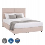 ΚΡΕΒΑΤΙ MILO ΔΙΠΛΟ ΜΕ ΑΠΟΘΗΚΕΥΤΙΚΟ ΧΩΡΟ HM622.32 ΜΠΕΖ ΥΦΑΣΜΑ-- ΓΙΑ ΣΤΡΩΜΑ 160x200εκ