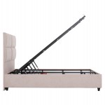 ΚΡΕΒΑΤΙ MILO ΔΙΠΛΟ ΜΕ ΑΠΟΘΗΚΕΥΤΙΚΟ ΧΩΡΟ HM622.32 ΜΠΕΖ ΥΦΑΣΜΑ-- ΓΙΑ ΣΤΡΩΜΑ 160x200εκ