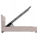 ΚΡΕΒΑΤΙ ΜΕ ΑΠΟΘ.ΧΩΡΟ DOLORES HM631.32 ΜΠΕΖ ΥΦΑΣΜΑ- ΓΙΑ ΣΤΡΩΜΑ 160x200εκ