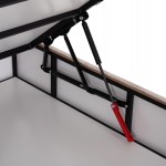 ΚΡΕΒΑΤΙ ΜΕ ΑΠΟΘ.ΧΩΡΟ DOLORES HM631.32 ΜΠΕΖ ΥΦΑΣΜΑ- ΓΙΑ ΣΤΡΩΜΑ 160x200εκ