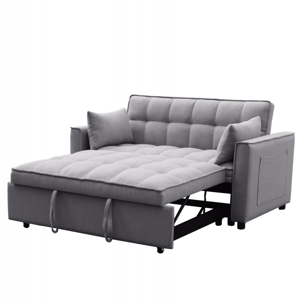 ΚΑΝΑΠΕΣ ΚΡΕΒΑΤΙ 2-ΘΕΣΙΟΣ BORG HM3289.11 ΓΚΡΙ ΥΦΑΣΜΑ 142x94x78Υεκ