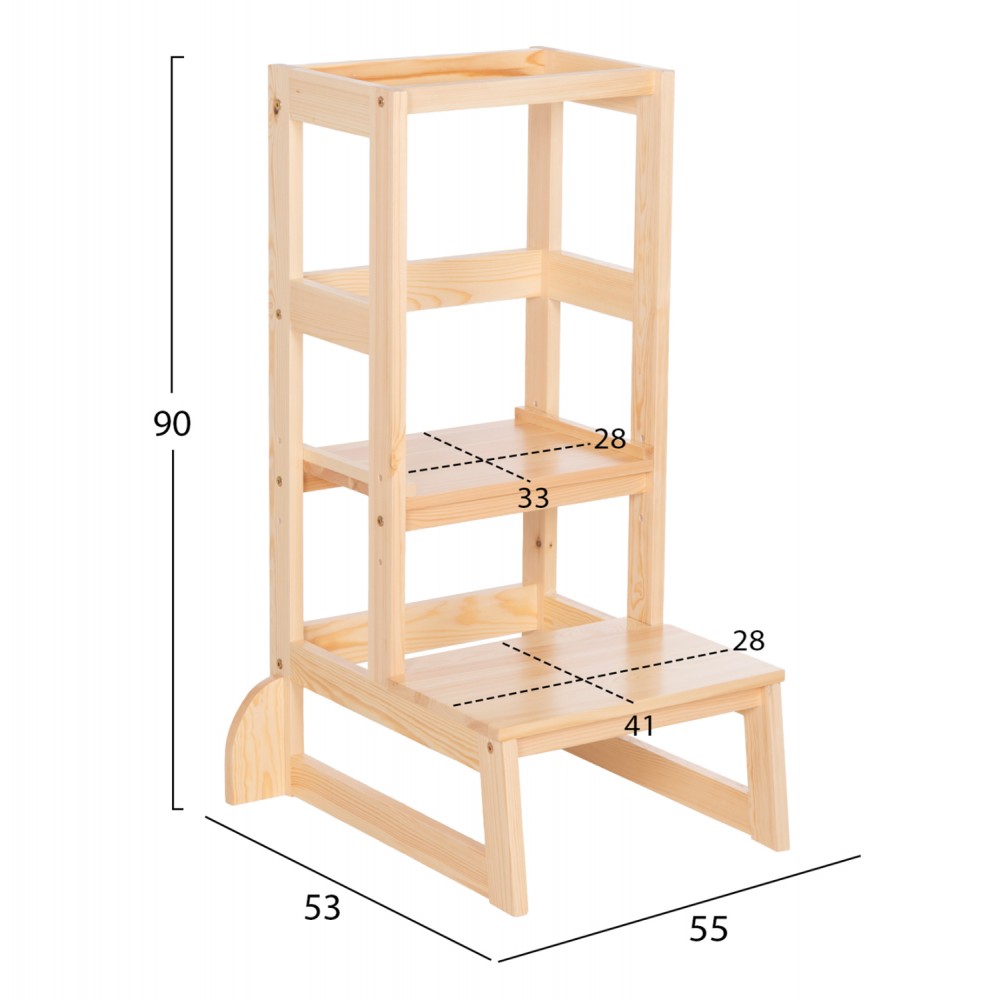 ΠΥΡΓΟΣ ΕΚΜΑΘΗΣΗΣ τ.MONTESSORI PEPE HM9291.01 ΞΥΛΟ ΠΕΥΚΟΥ ΦΥΣΙΚΟ 55x53x90Υεκ