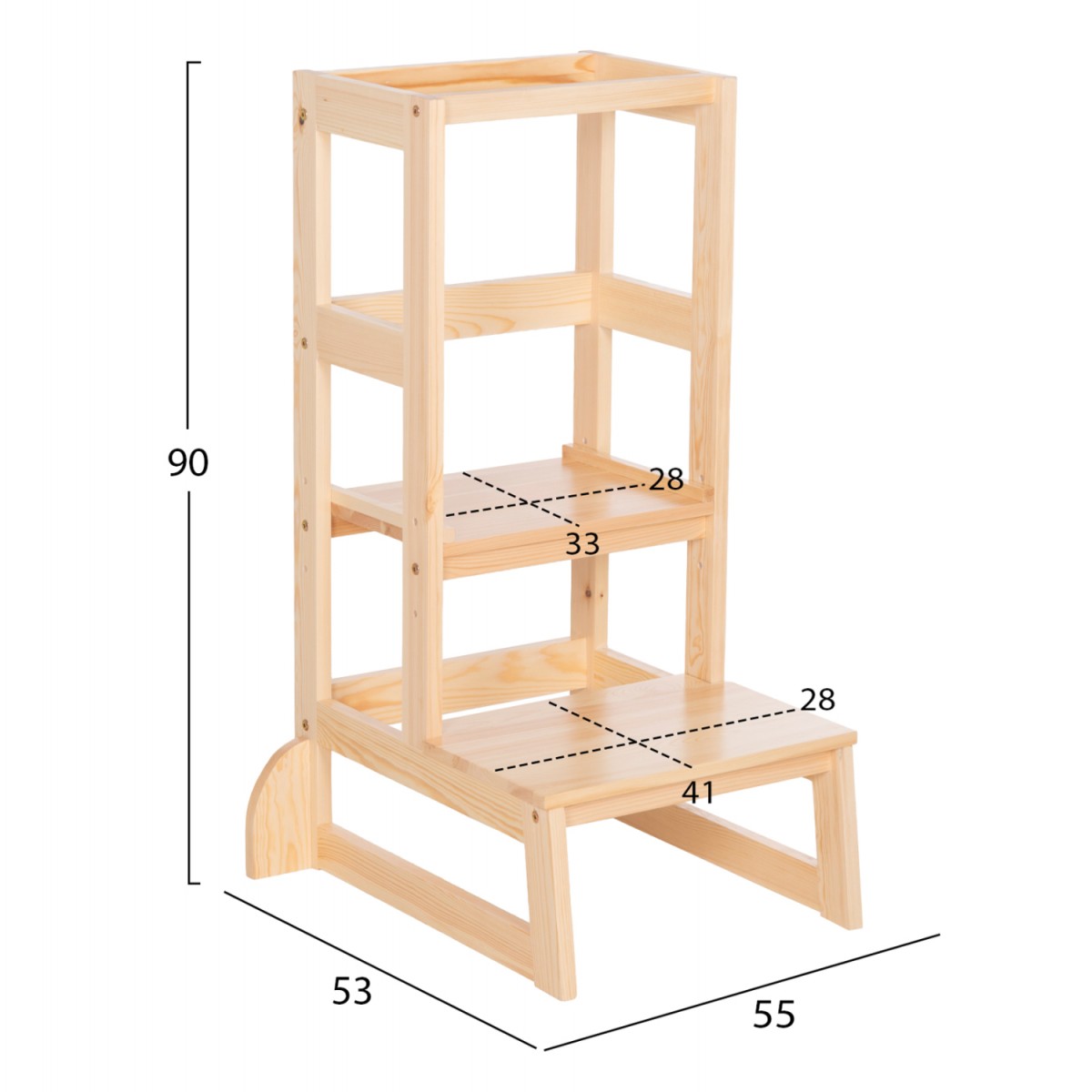 ΠΥΡΓΟΣ ΕΚΜΑΘΗΣΗΣ τ.MONTESSORI PEPE HM9291.01 ΞΥΛΟ ΠΕΥΚΟΥ ΦΥΣΙΚΟ 55x53x90Υεκ
