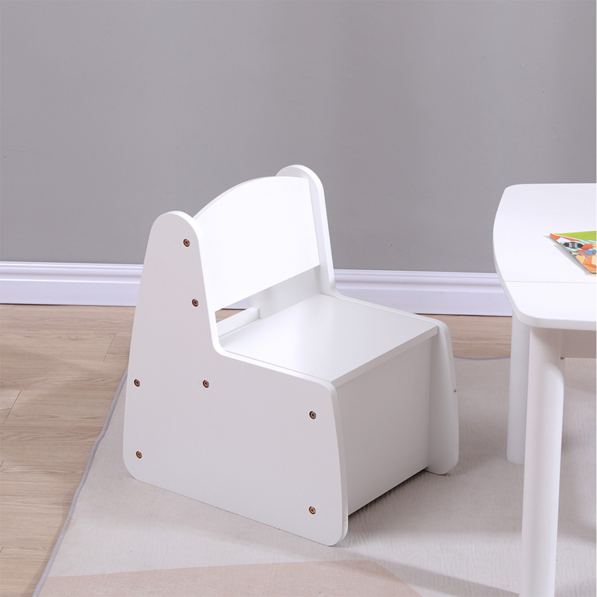 ΠΑΙΔΙΚΟ ΚΑΡΕΚΛΑΚΙ ΜΕ ΑΠΟΘ.ΧΩΡΟ RICKI HM18343.03 ΚΟΝΤΡΑΠΛΑΚΕ/MDF ΛΕΥΚΟ 33x43x47Υεκ