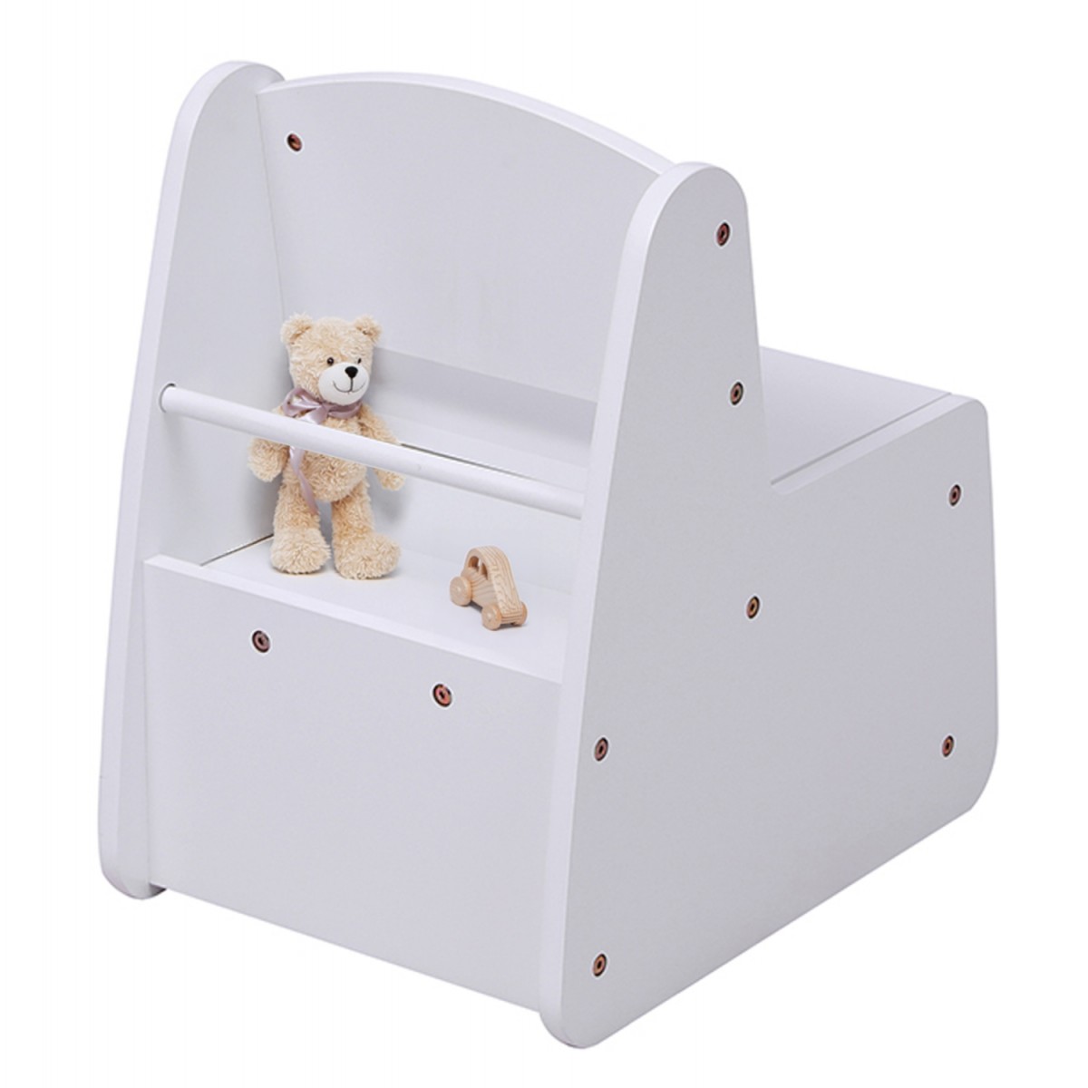 ΠΑΙΔΙΚΟ ΚΑΡΕΚΛΑΚΙ ΜΕ ΑΠΟΘ.ΧΩΡΟ RICKI HM18343.03 ΚΟΝΤΡΑΠΛΑΚΕ/MDF ΛΕΥΚΟ 33x43x47Υεκ