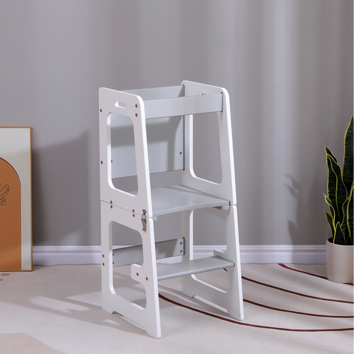 ΠΥΡΓΟΣ ΕΚΜΑΘΗΣΗΣ ΜΕ ΠΙΝΑΚΑ RICKI HM18345.03 ΞΥΛΟ ΠΕΥΚΟΥ ΛΕΥΚΟ/ΓΚΡΙ 37x40x84Υεκ