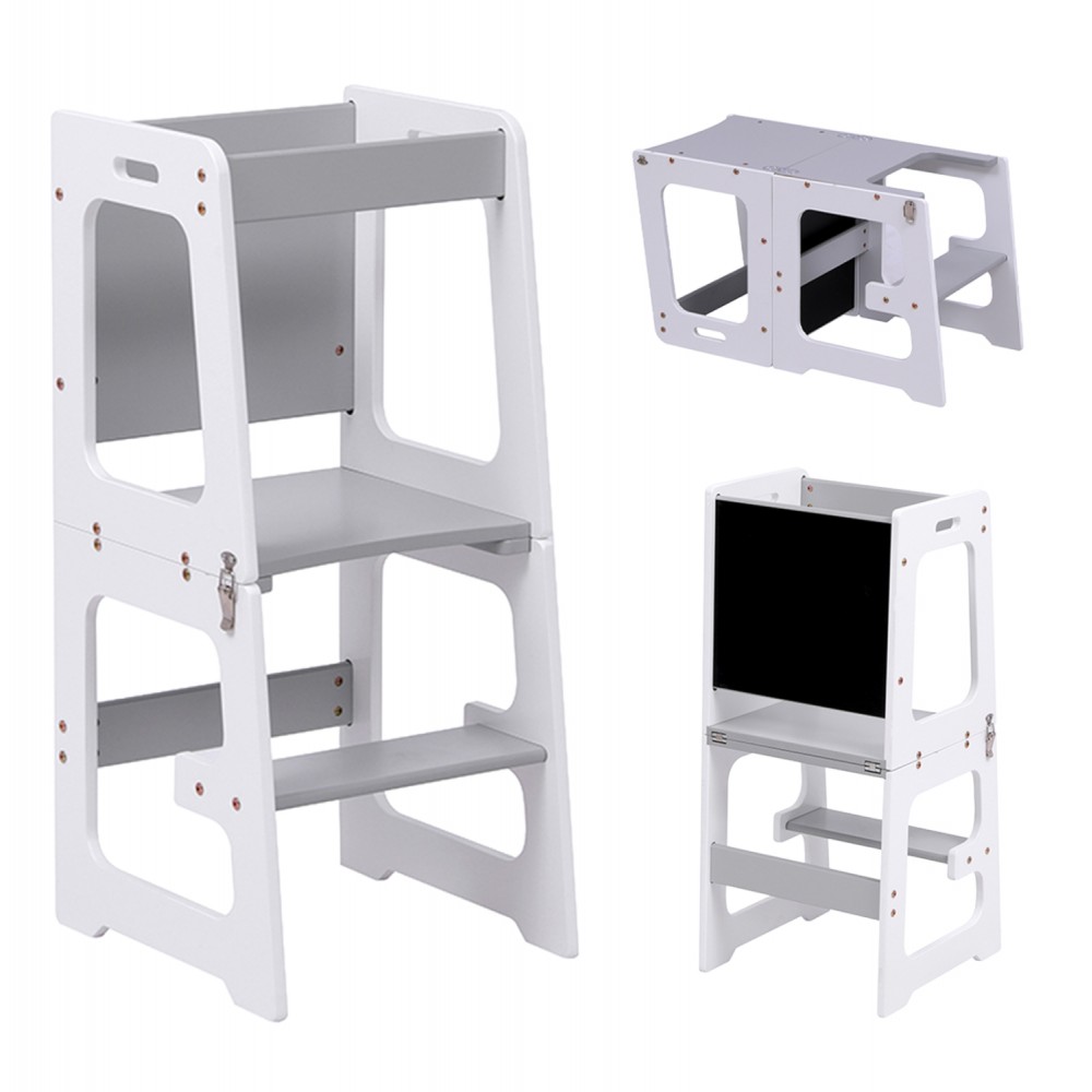 ΠΥΡΓΟΣ ΕΚΜΑΘΗΣΗΣ ΜΕ ΠΙΝΑΚΑ RICKI HM18345.03 ΞΥΛΟ ΠΕΥΚΟΥ ΛΕΥΚΟ/ΓΚΡΙ 37x40x84Υεκ