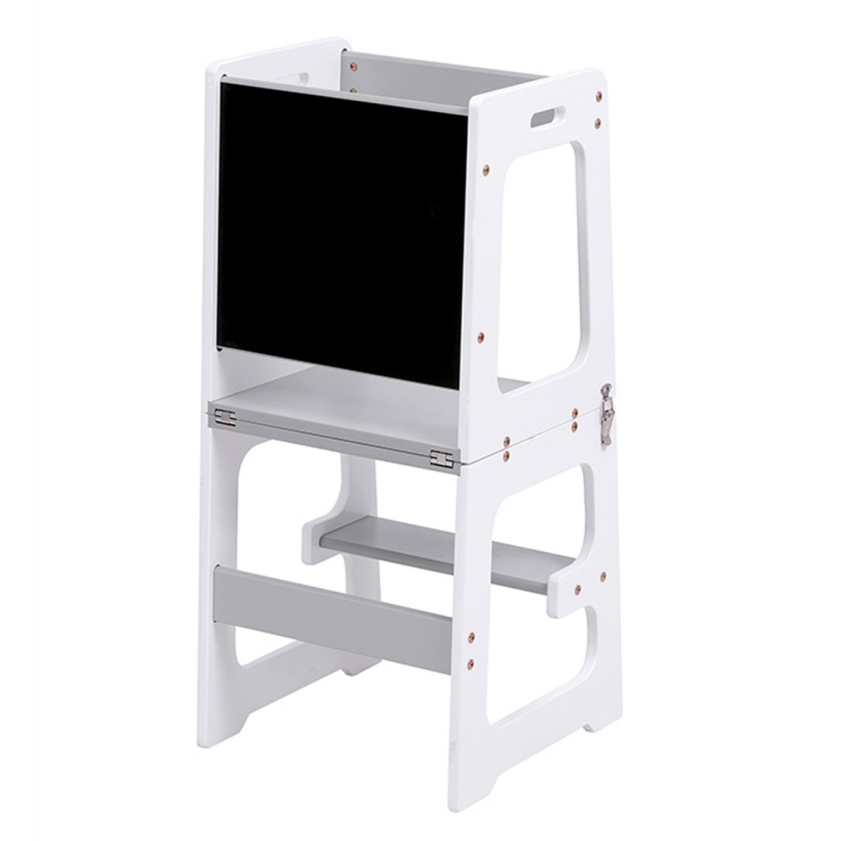 ΠΥΡΓΟΣ ΕΚΜΑΘΗΣΗΣ ΜΕ ΠΙΝΑΚΑ RICKI HM18345.03 ΞΥΛΟ ΠΕΥΚΟΥ ΛΕΥΚΟ/ΓΚΡΙ 37x40x84Υεκ