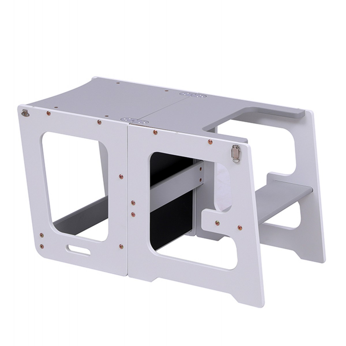 ΠΥΡΓΟΣ ΕΚΜΑΘΗΣΗΣ ΜΕ ΠΙΝΑΚΑ RICKI HM18345.03 ΞΥΛΟ ΠΕΥΚΟΥ ΛΕΥΚΟ/ΓΚΡΙ 37x40x84Υεκ