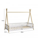 ΚΡΕΒΑΤΙ ΠΑΙΔΙΚΟ ΜΕ ΚΑΓΚΕΛΑ MUNK HM739.03 τ.MONTESSORI ΠΕΥΚΟ ΦΥΣΙΚΟ-ΛΕΥΚΟ--190x90εκ