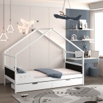 ΚΡΕΒΑΤΙ ΠΑΙΔΙΚΟ ΜΕ ΣΥΡΤΑΡΙΑ HOUSER HM741.01 τ.MONTESSORI ΞΥΛΟ ΠΕΥΚΟ ΛΕΥΚΟ-190x90εκ