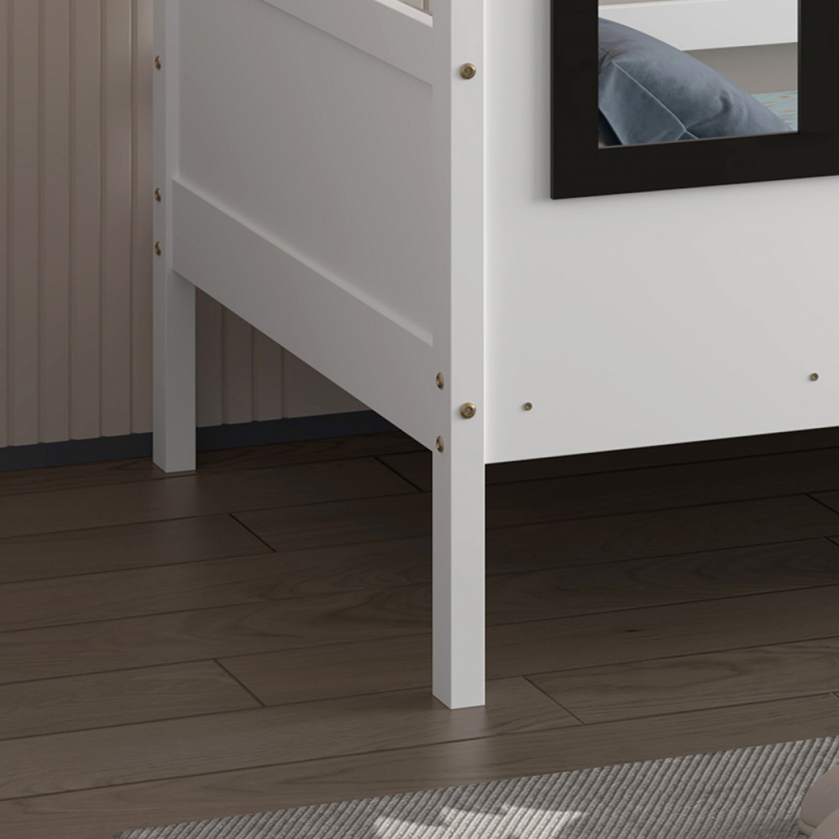 ΠΑΙΔΙΚΟ ΚΡΕΒΑΤΙ τ.MONTESSORI DOMER HM742.01 ΞΥΛΟ ΠΕΥΚΟΥ ΛΕΥΚΟ--ΓΙΑ 90x190εκ