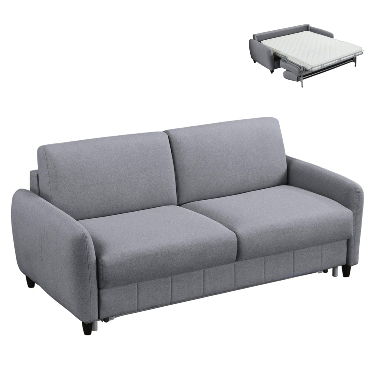 ΚΑΝΑΠΕΣ-ΚΡΕΒΑΤΙ ΜΕ ΑΝΑΔΙΠΛ.ΣΤΡΩΜΑ ETUDINE HM3311.01 ΓΚΡΙ ΥΦΑΣΜΑ 185x97x87Υεκ