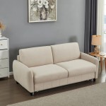 ΚΑΝΑΠΕΣ-ΚΡΕΒΑΤΙ ΜΕ ΑΝΑΔΙΠΛ.ΣΤΡΩΜΑ ETUDINE HM3311.02 ΜΠΕΖ ΥΦΑΣΜΑ 185x97x87Υεκ