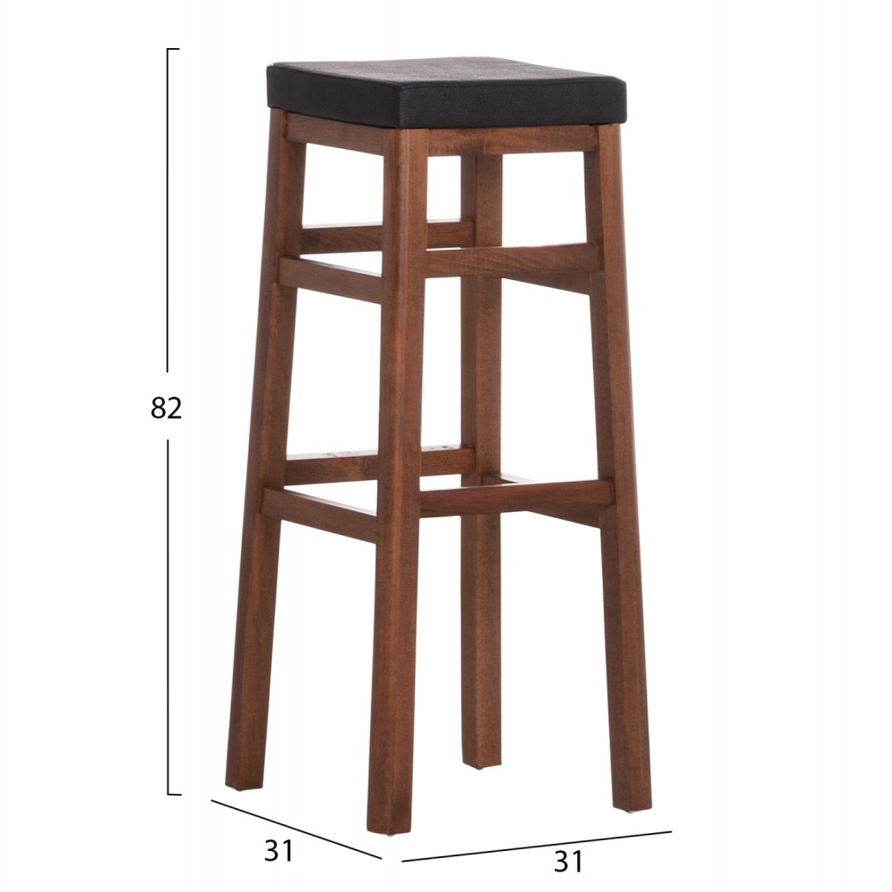 ΣΚΑΜΠO ΚΑΦΕΝΕΙΟΥ ΚΑΦΕ ΜΕ PU ΜΑΥΡΟ ΤΕΤΡΑΓΩΝΟ HM8069 30x34x82Υ εκ.