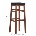 ΣΚΑΜΠO ΚΑΦΕΝΕΙΟΥ ΚΑΦΕ ΜΕ PU ΜΑΥΡΟ ΤΕΤΡΑΓΩΝΟ HM8069 30x34x82Υ εκ.