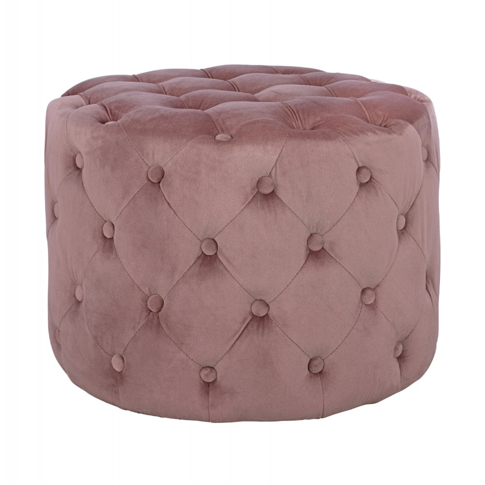 ΣΚΑΜΠΟ KASSIE  ΣΑΠΙΟ ΜΗΛΟ ΒΕΛΟΥΔΟ ΤΥΠΟΥ CHESTERFIELD HM8406.02 Φ60x43Υ εκ.