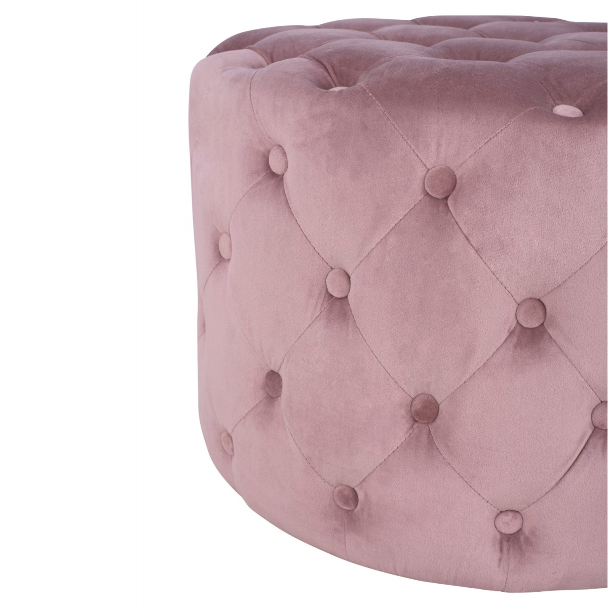 ΣΚΑΜΠΟ KASSIE  ΣΑΠΙΟ ΜΗΛΟ ΒΕΛΟΥΔΟ ΤΥΠΟΥ CHESTERFIELD HM8406.02 Φ60x43Υ εκ.