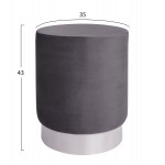 ΣΚΑΜΠΟ LEVY ΓΚΡΙ ΒΕΛΟΥΔΟ ΜΕ ΑΣΗΜΕΝΙΑ ΒΑΣΗ HM8408.01 Φ35x43Υ εκ.