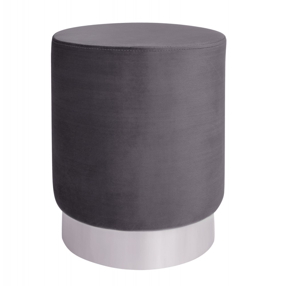 ΣΚΑΜΠΟ LEVY ΓΚΡΙ ΒΕΛΟΥΔΟ ΜΕ ΑΣΗΜΕΝΙΑ ΒΑΣΗ HM8408.01 Φ35x43Υ εκ.