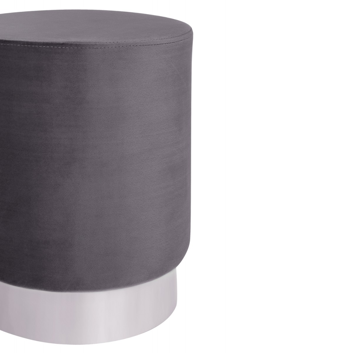 ΣΚΑΜΠΟ LEVY ΓΚΡΙ ΒΕΛΟΥΔΟ ΜΕ ΑΣΗΜΕΝΙΑ ΒΑΣΗ HM8408.01 Φ35x43Υ εκ.