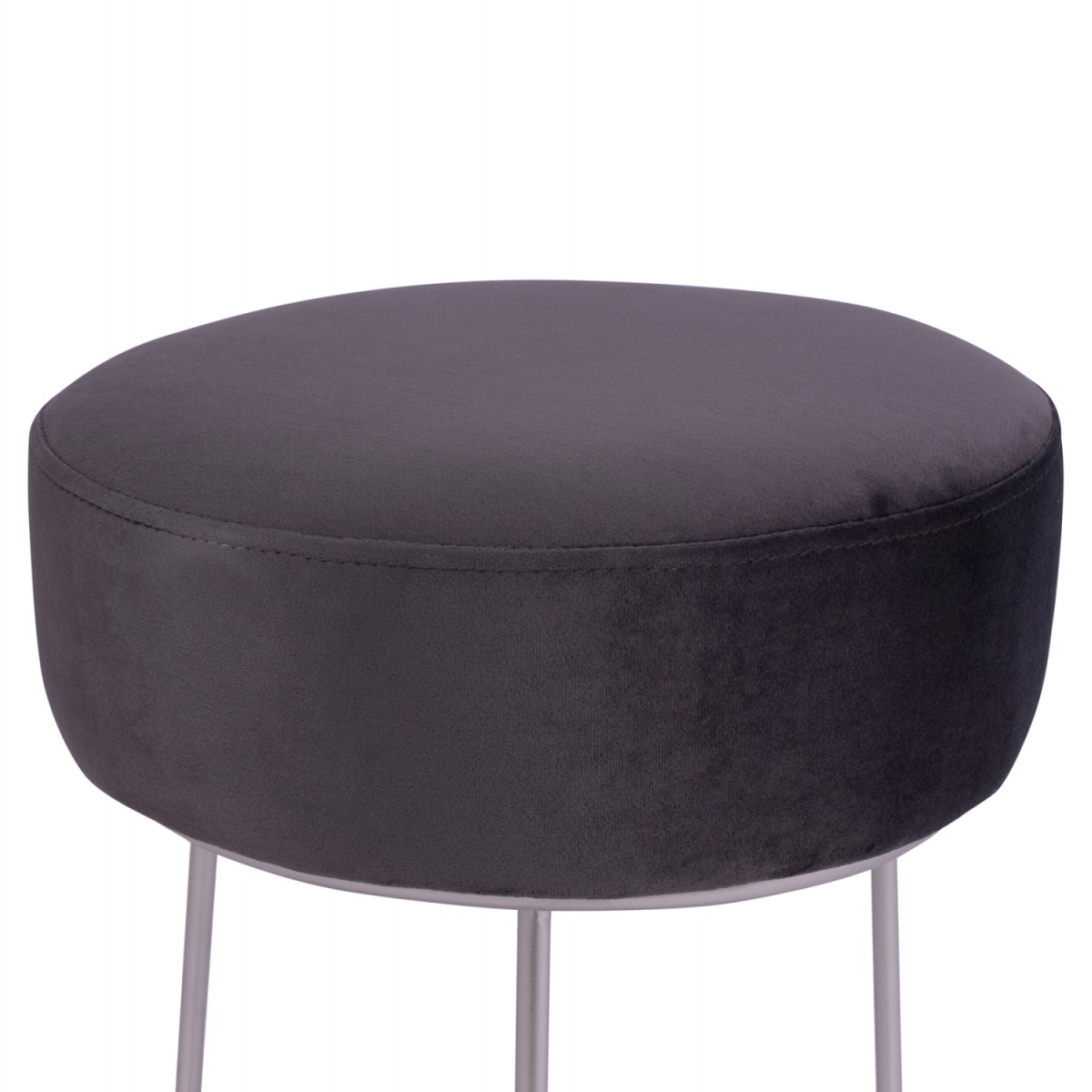 ΣΚΑΜΠΟ KARLO ΓΚΡΙ ΒΕΛΟΥΔΟ ΜΕ ΑΣΗΜΙ ΒΑΣΗ HM8411.01 Φ36x38Υ εκ.