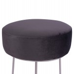 ΣΚΑΜΠΟ KARLO ΓΚΡΙ ΒΕΛΟΥΔΟ ΜΕ ΑΣΗΜΙ ΒΑΣΗ HM8411.01 Φ36x38Υ εκ.