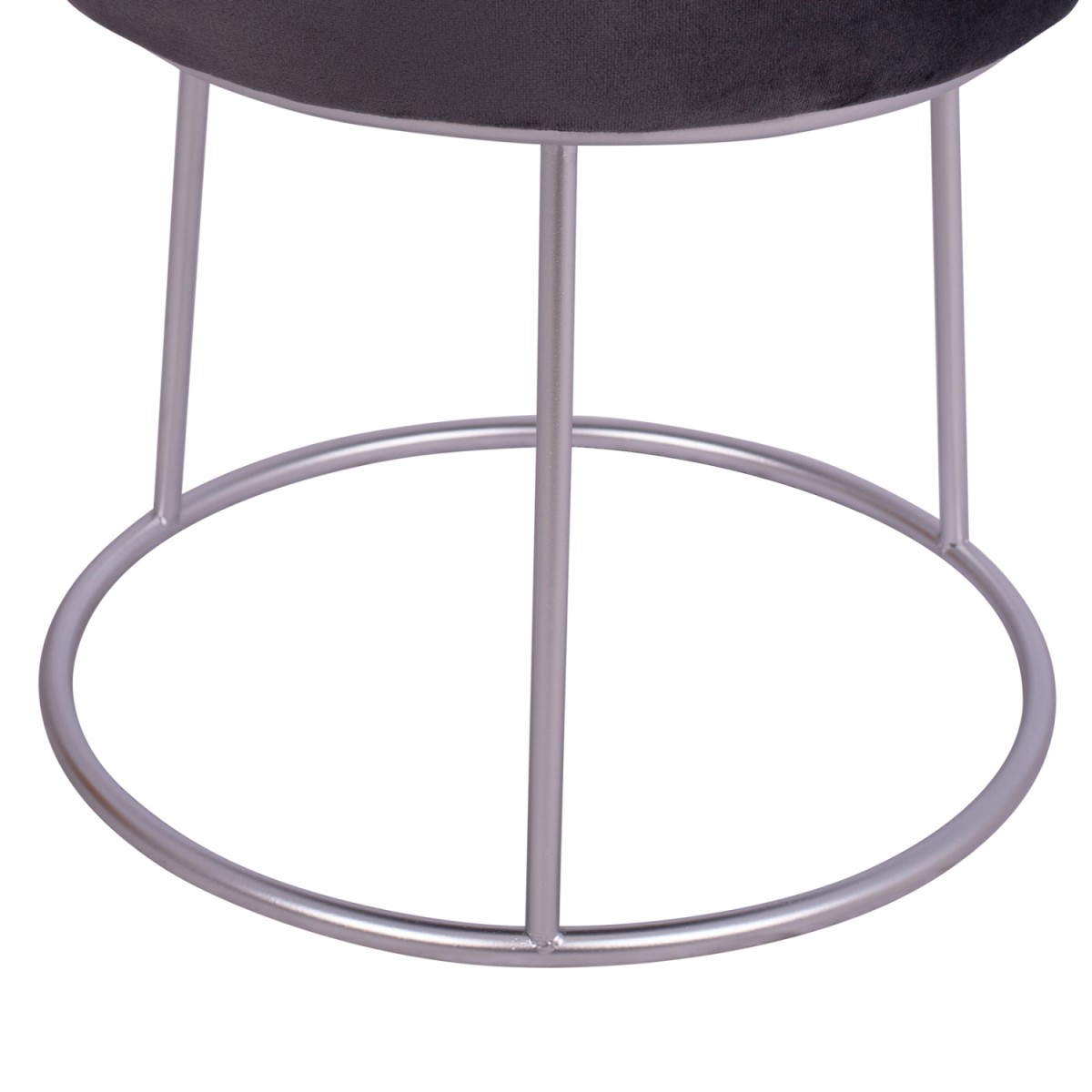 ΣΚΑΜΠΟ KARLO ΓΚΡΙ ΒΕΛΟΥΔΟ ΜΕ ΑΣΗΜΙ ΒΑΣΗ HM8411.01 Φ36x38Υ εκ.