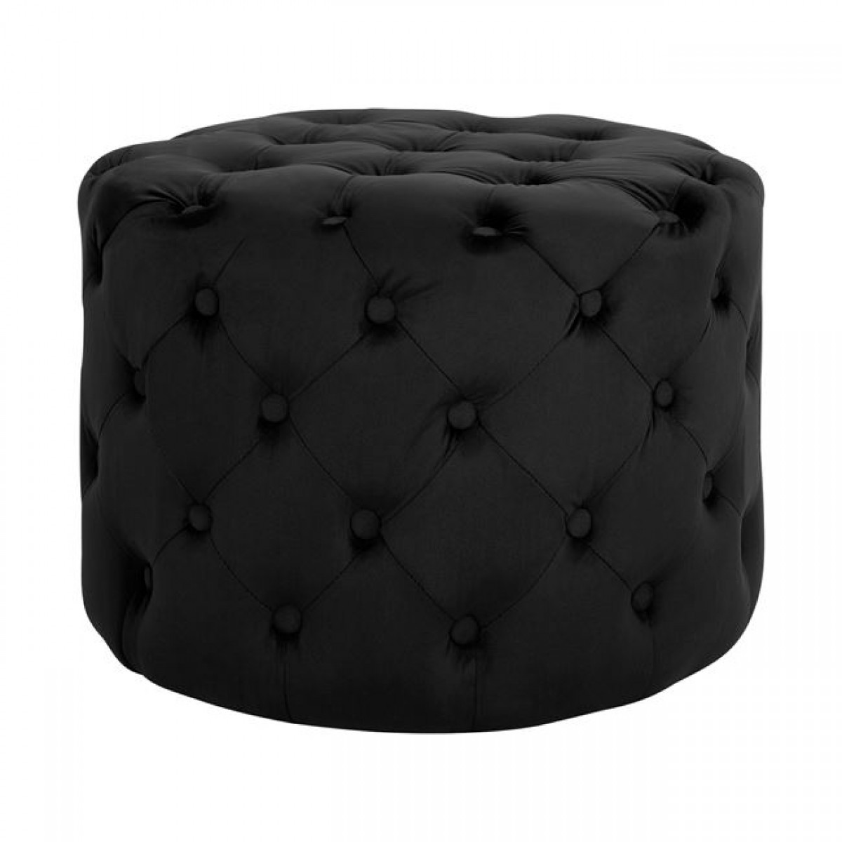 ΣΚΑΜΠΟ KASSIE ΜΑΥΡΟ ΒΕΛΟΥΔΟ ΤΥΠΟΥ CHESTERFIELD HM8406.04 Φ60x43Υ εκ.