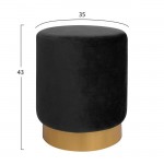 ΣΚΑΜΠΟ LEVY ΜΑΥΡΟ ΒΕΛΟΥΔΟ ΜΕ ΧΡΥΣΗ ΒΑΣΗ HM8408.04 Φ35x43Υ εκ.