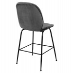 ΣΚΑΜΠΟ ΜΕΣΑΙΟΥ ΥΨΟΥΣ NORA HM8524.01 ΒΕΛΟΥΔΟ ΓΚΡΙ & ΜΑΥΡΟ ΜΕΤΑΛΛΙΚΟ ΣΚΕΛΕΤΟ 48x61x103Υ εκ.